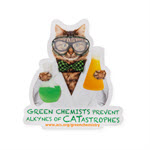 Green Chem Cat Sticker Product Image